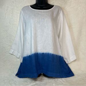 J. Jill Pure Jill Linen Dip Dye Kimono Sleeve Top – XL